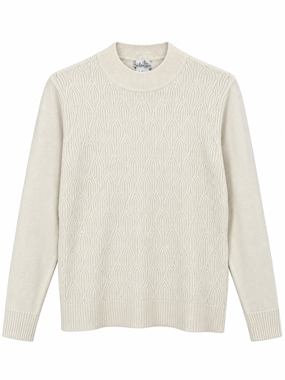 Nouveaux Women’s Textured Cable Knit Mock Neck Sweater Size XL